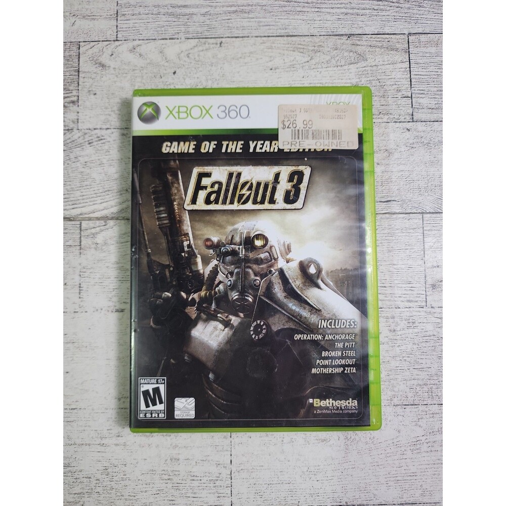 Xbox 360 Fallout 3 Game of the Year Edition Complete CIB Vide Game